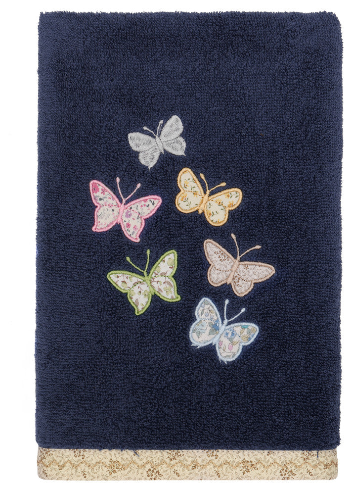 Linum Home Textiles 100% Turkish Cotton MARIPOSA 4PC Embellished Towel Set