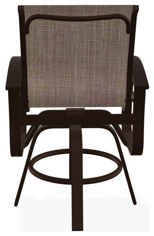 Belle Isle Sling Balcony Height Outdoor Swivel Chair, Augustine Fennel/Kona