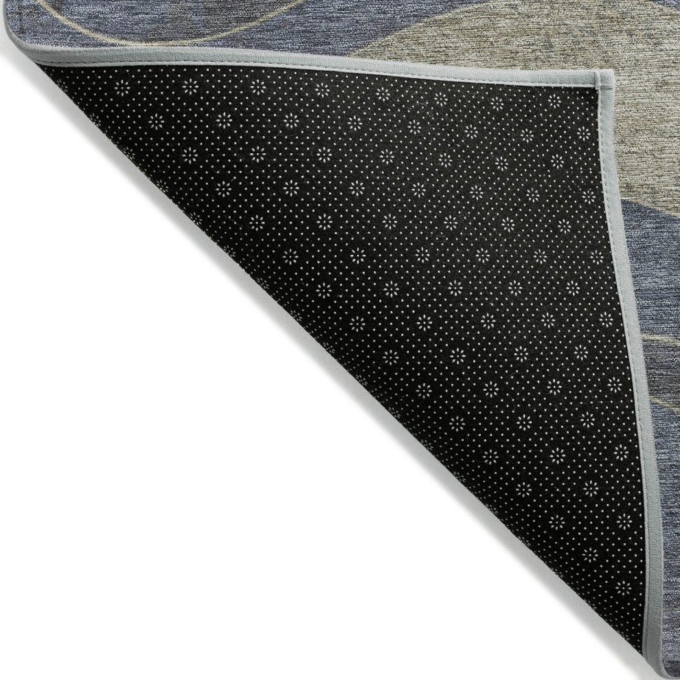 Machine Washable Indoor/Outdoor Chantille ACN1892 Denim 8' x 8' Round Rug