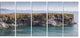 "Huge Rock in Coastline Panorama" Seashore Wall Art, 5 Panels, 60"x28"
