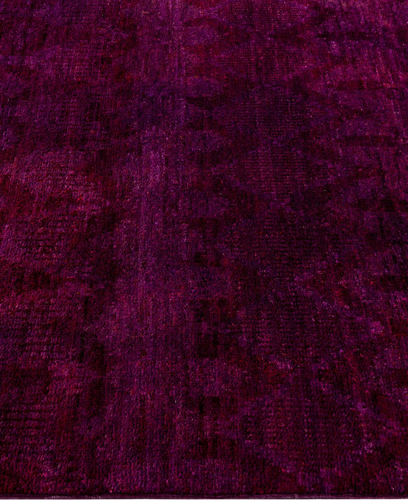 Overdyed One-of-a-Kind Hand-Knotted Area Rug Purple, 4' 0" x 6' 0"