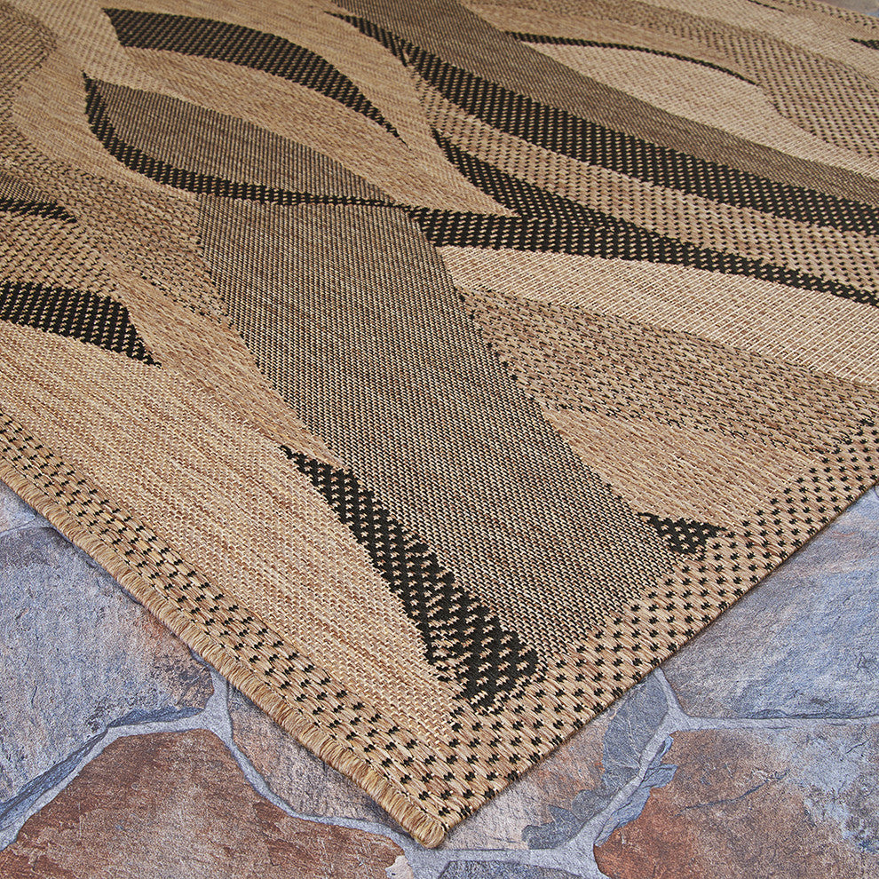 Couristan Recife Seagrass Indoor/Outdoor Area Rug, Natural/Black, 8'6" Square