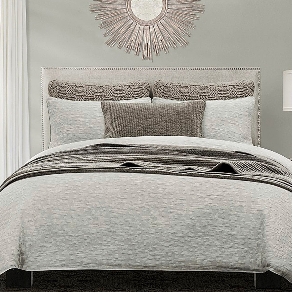Porto Metalasse Duvet Set, 3 Piece, Light Taupe, Twin