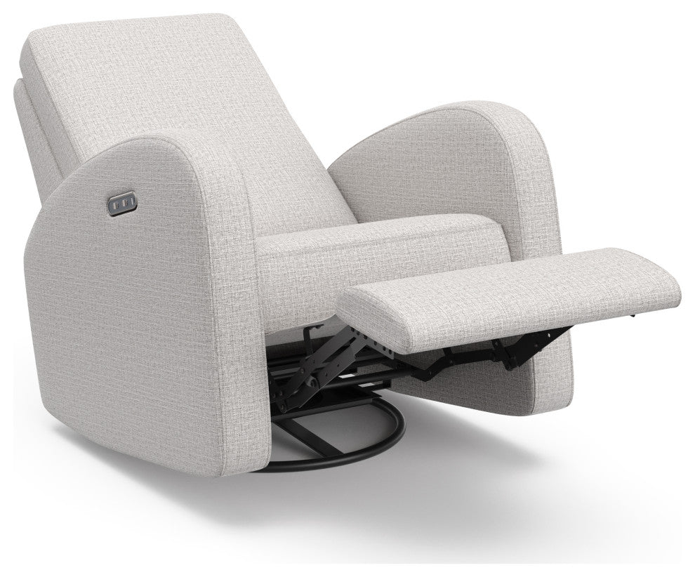 Storkcraft Santa Monica Power Recliner Swivel Glider, Steel Basketweave