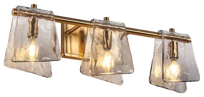 LNC Afmean 3-Light 24"W Modern Smoked-Gray Bathroom Vanity Light