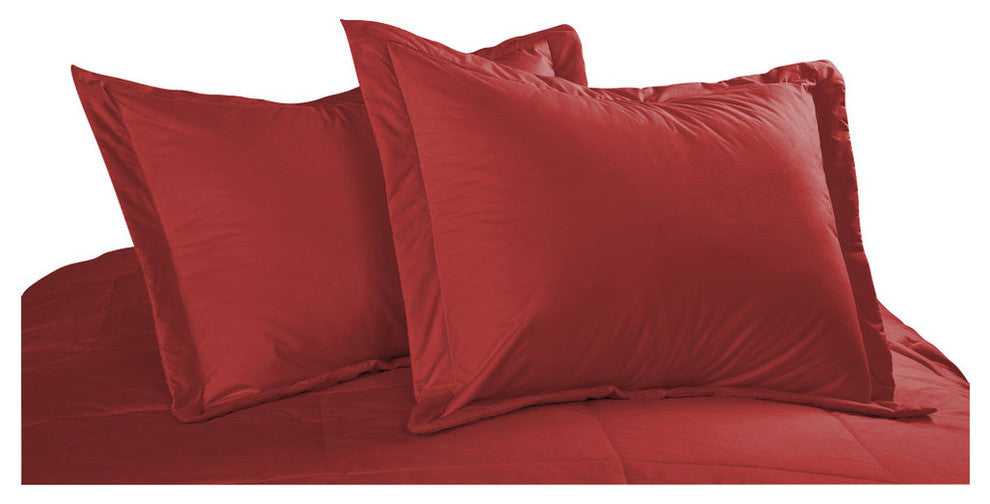 Cottonpure Colors All Natural 100% Cotton Pillow Sham, Scarlet, Standard