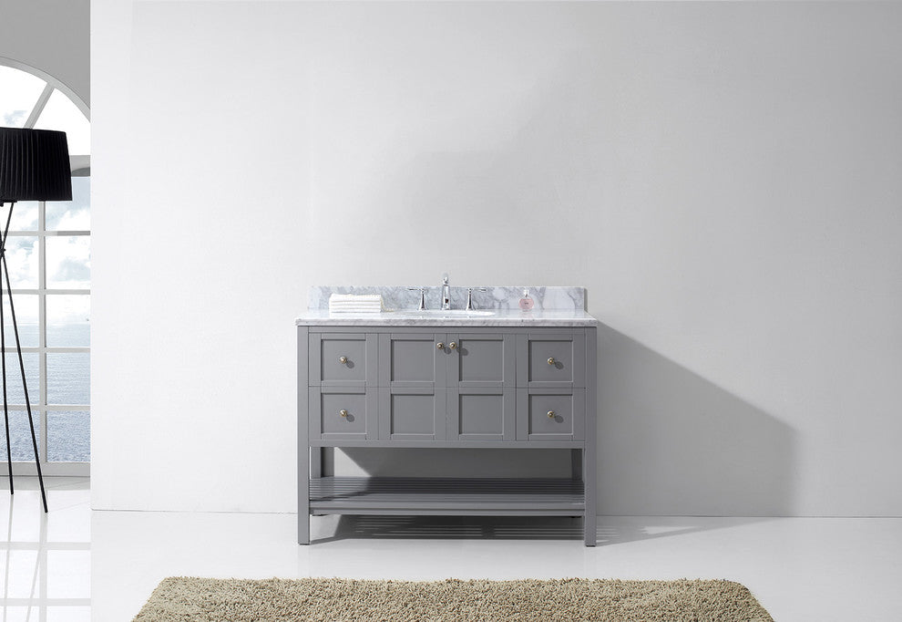 Winterfell 48" Single Bathroom Vanity Set, Gray With No Mirror
