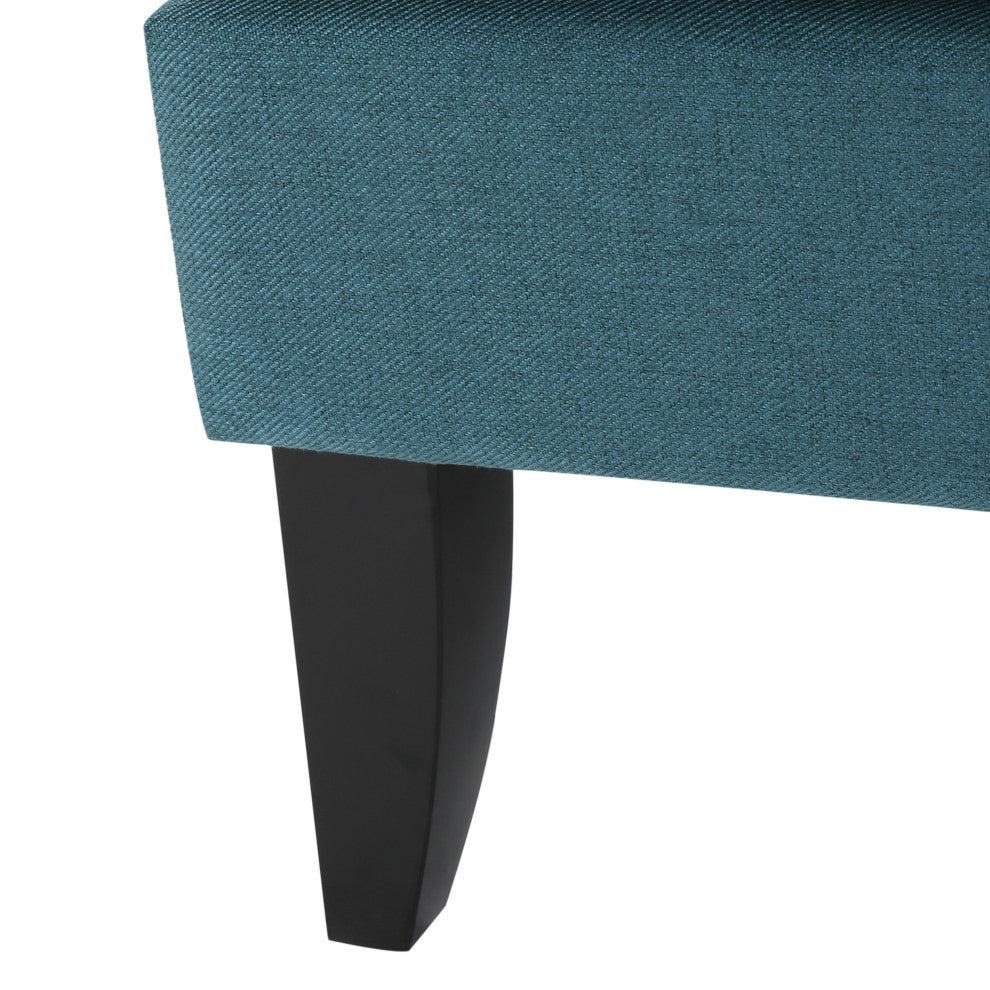 GDF Studio Talette Studded Sky Blue Fabric Club Chair, Dark Teal