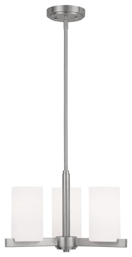 Livex Lighting 3 Light Brushed Nickel Chandelier - 1323-91