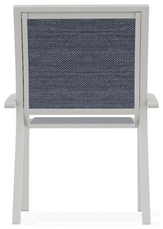 Kendall Sling Stackable Outdoor Dining Chair, Augustine Denim/Snow