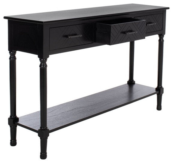 Safavieh Peyton 3 Drawer Console Table, Black