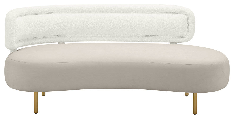 Tischa Velvet Sofa, Cream, Grey