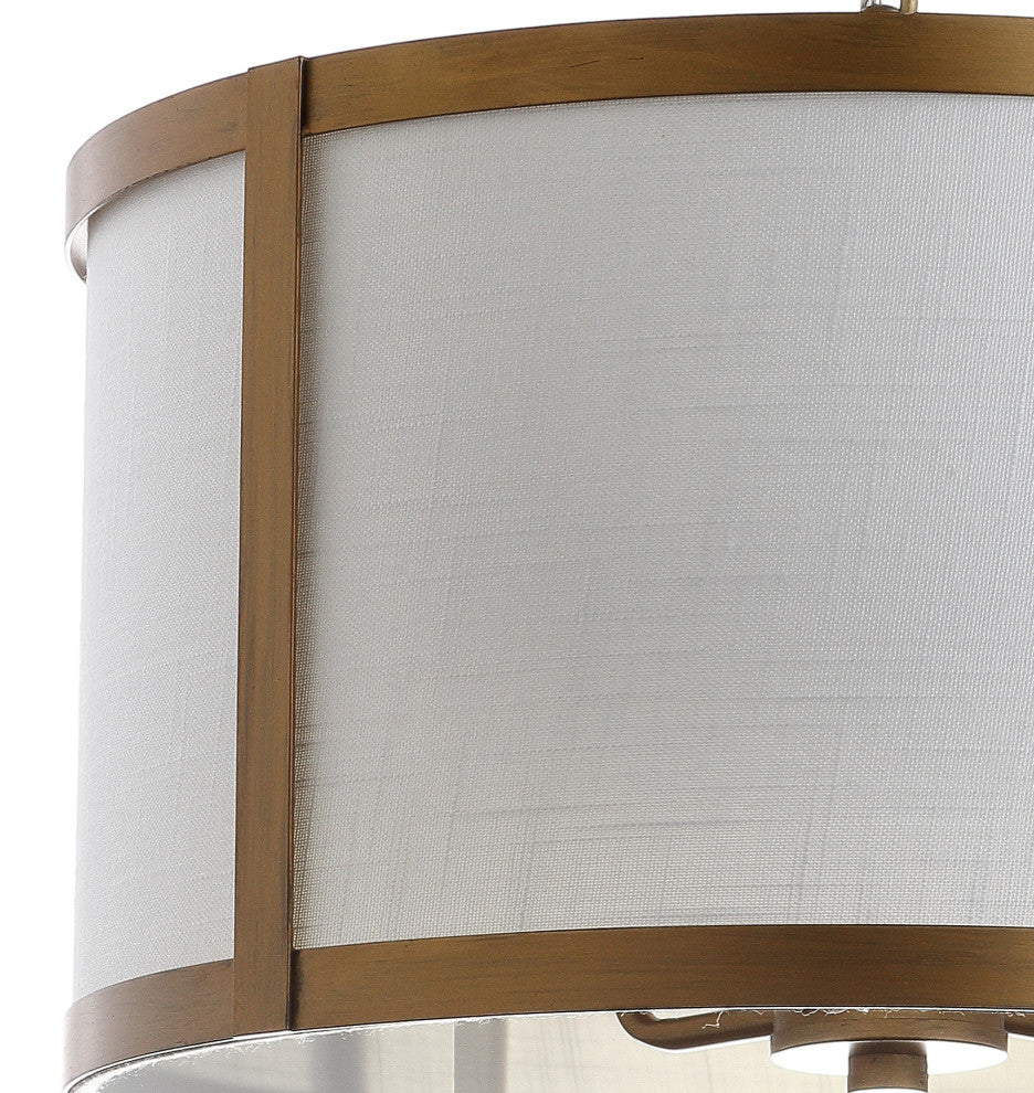Thatcher Metal LED Pendant Light, 17", Gold, White