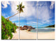 "Beautiful Beach at La Digue Seychelles" Metal Wall Art, 3 Panels, 36"x28"