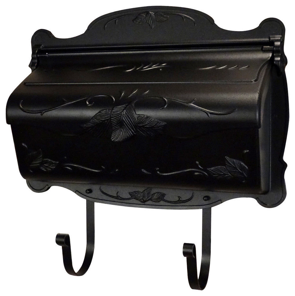 Floral Horizontal Mailbox, Black