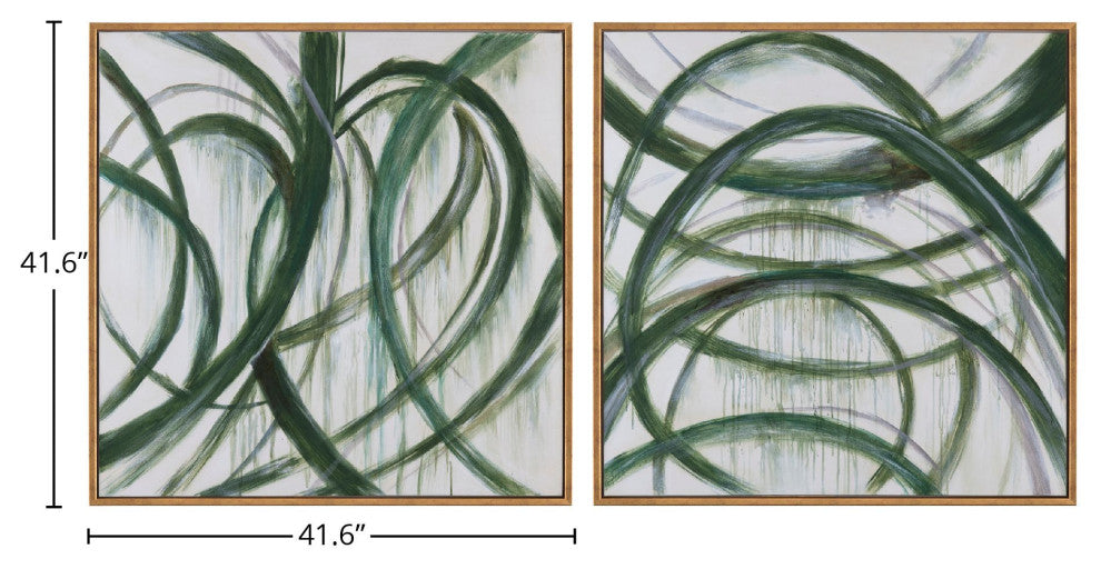 Evergreen Twists Canvas Wall Art With Gold Frame