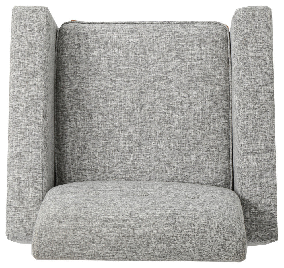 GDF Studio Stratford Mid Century Modern Fabric Club Chair, Light Gray Tweed