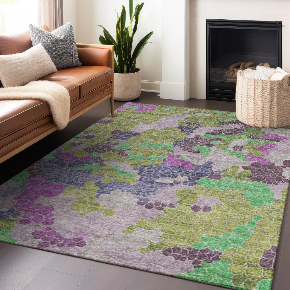 Machine Washable Indoor/Outdoor Chantille ACN1906 Fern 5' x 7'6" Rug