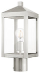 Livex Lighting Nyack 1 Light Brushed Nickel Small Outdoor Post Top Lantern