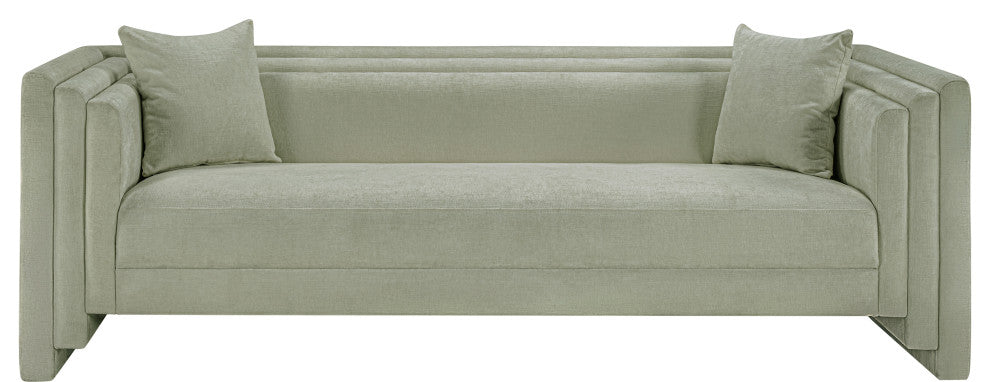 Everett Upholstered Sofa, Mint, Chenille Fabric