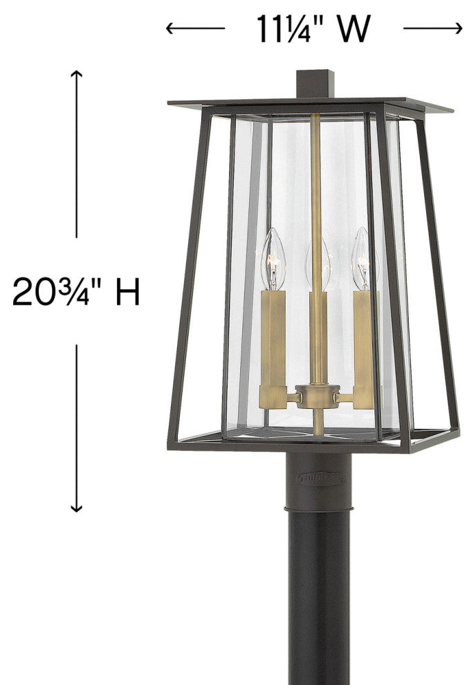 Hinkley Walker Large Post Top Or Pier Mount Lantern, Buckeye Bronze