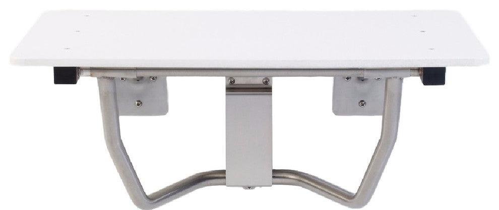 Rectangular Folding Shower Seat, White HDP, 24", Wall Mount