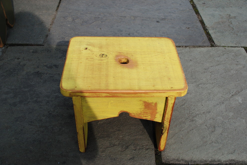 Small Yellow Schoolhouse Bench