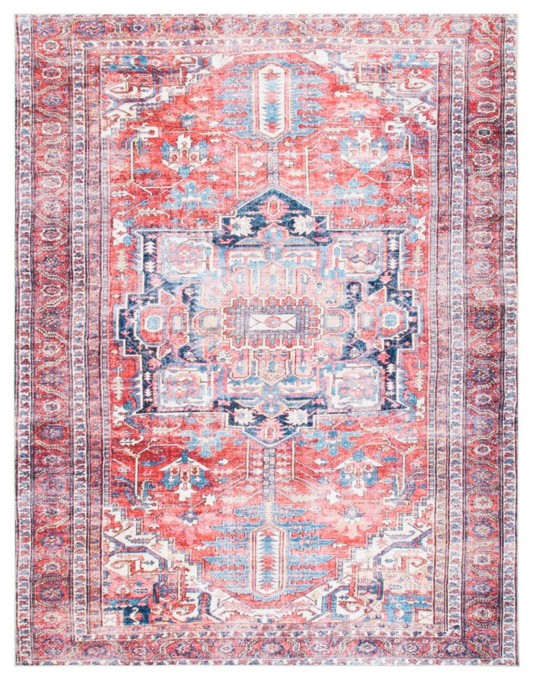 Safavieh Serapi SEP389 Rug Machine-Washable, Red/Navy, 6'7"x9'