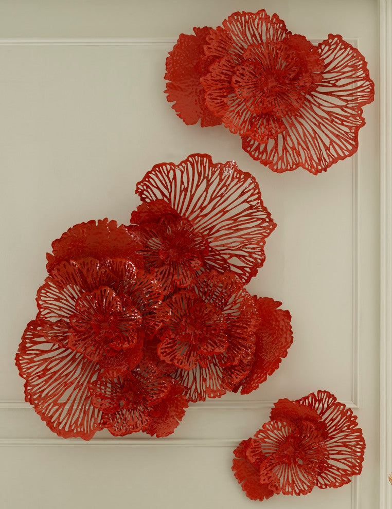 Flower Wall Art, Coral, Large