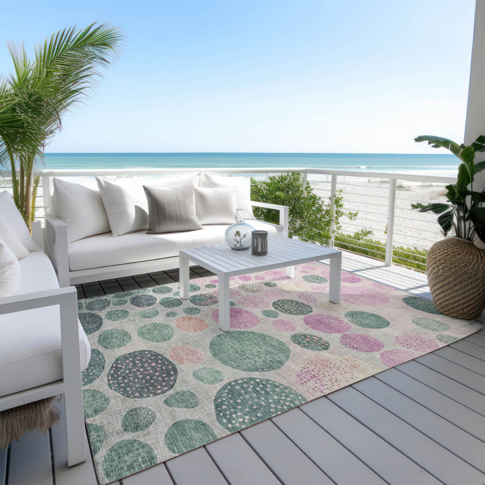 Machine Washable Indoor/Outdoor Chantille ACN1899 Cactus 10' x 14' Rug