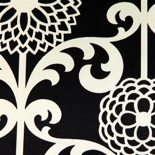 Pillow Decor - Waverly Fun Floret Throw Pillow, Licorice Black, 20" X 20"