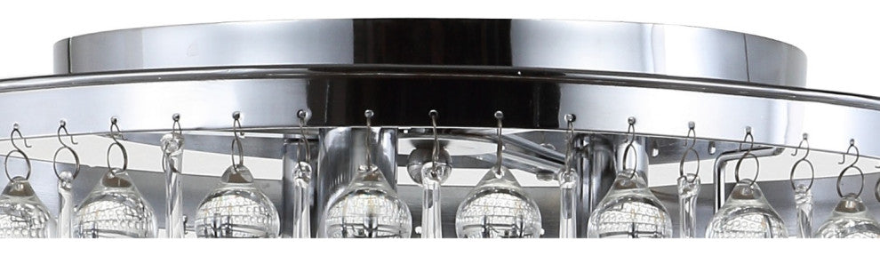 Toronto 16" Metal, Crystal LED Flush Mount, Chrome