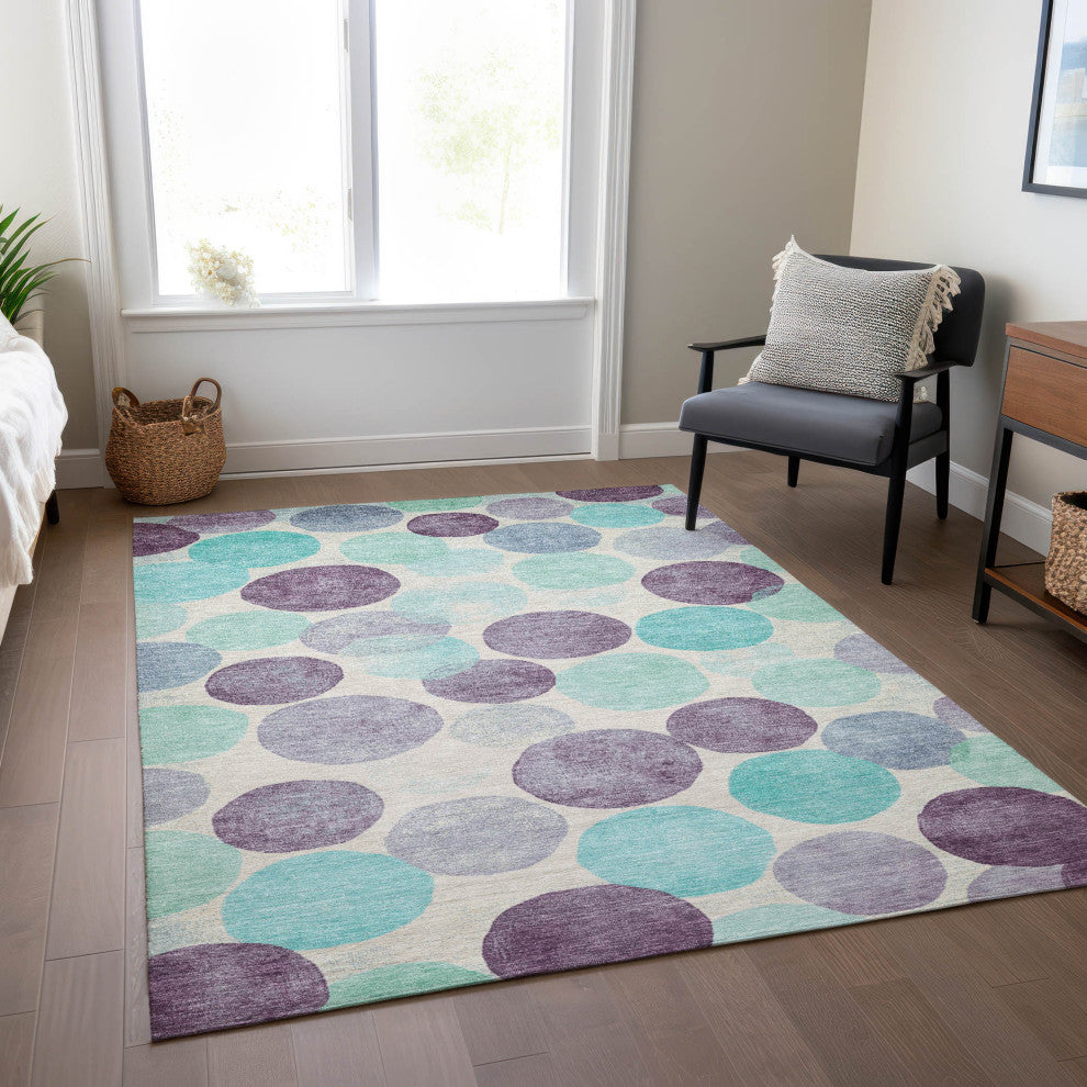 Machine Washable Indoor/Outdoor Chantille ACN1898 Plum 3' x 5' Rug
