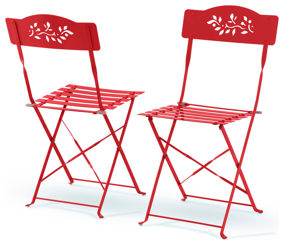 Metal 3-Piece Bistro Set, Red