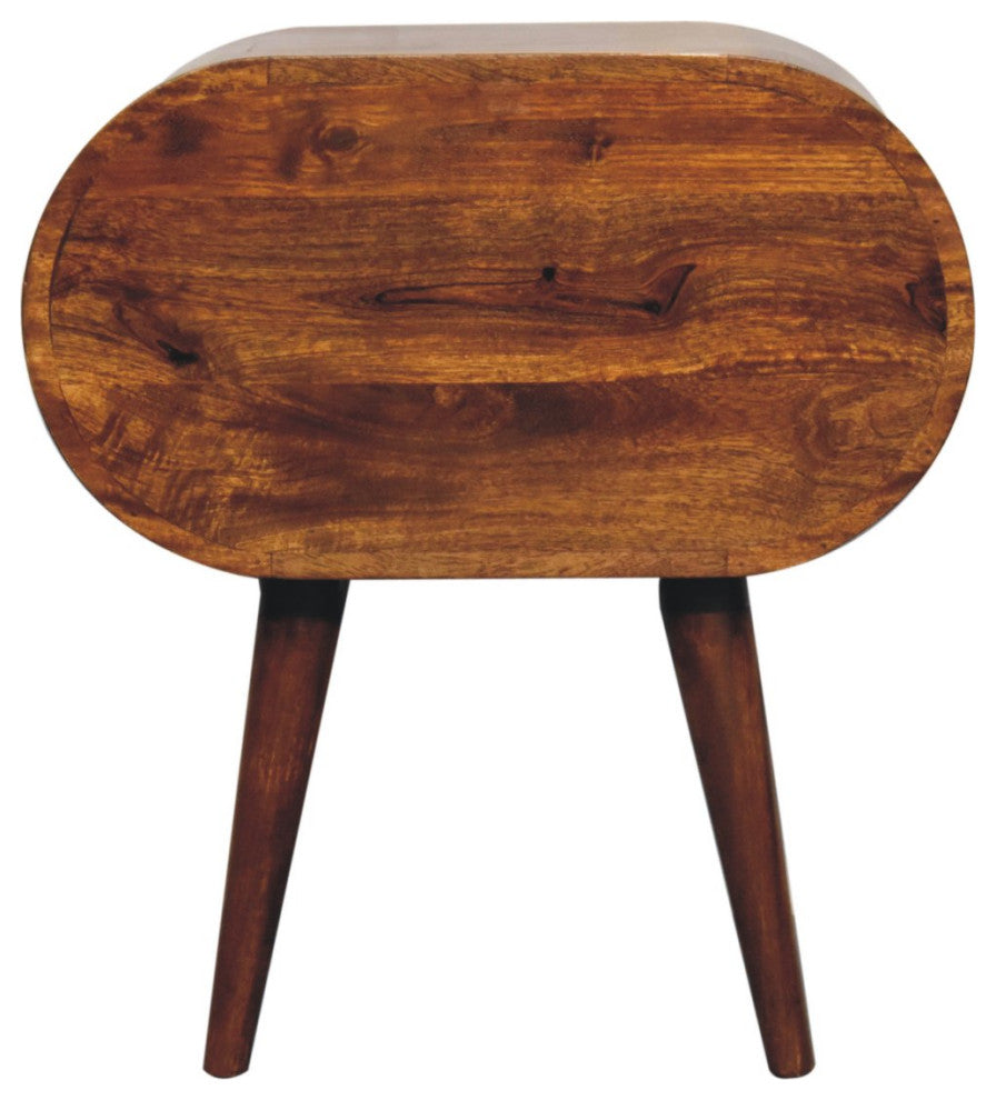 Large Chestnut Circular Bedside