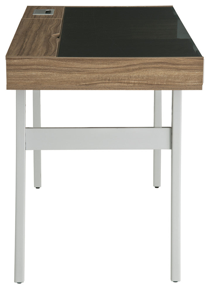 Techni Mobili Compact Computer Desk with Multiple Storage, Walnut