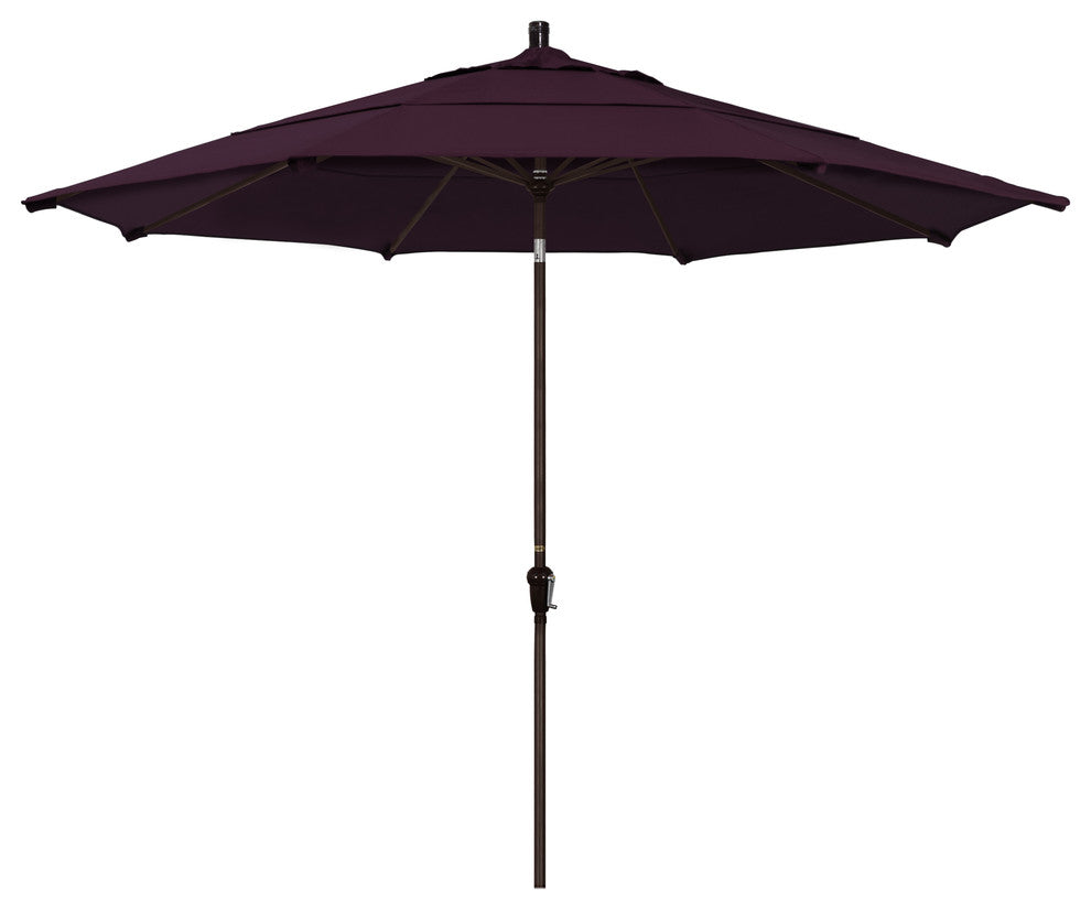 11' Bronze Auto-Tilt Crank Aluminum Umbrella, Pacifica, Purple