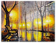 "Empty Autumn Street" Glossy Metal Wall Art, 3 Panels, 36"x28"