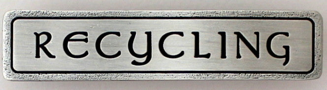 "RECYCLING" Pull Antique Pewter (Horizontal)
