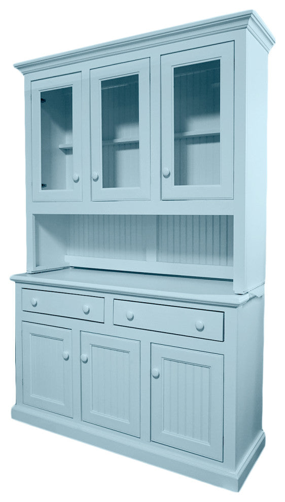 Eagle Furniture, 54" Coastal Dining Buffet, Interesting Aqua, With Hutch