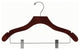Wooden Wavy Combo Hanger, Walnut/Chrome Finish, Box of 25