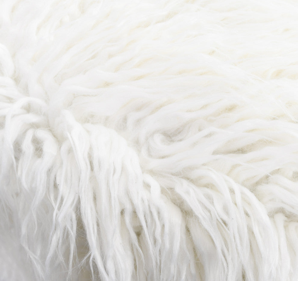 White Faux Fur Arm Chair