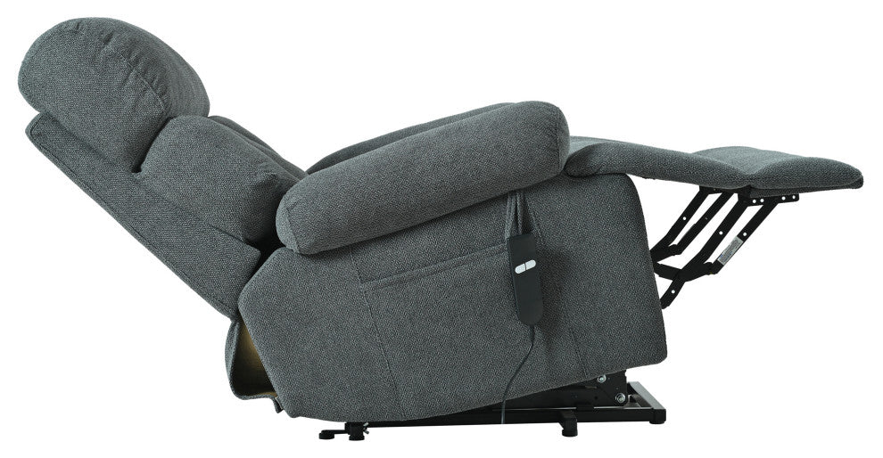 GDF Studio Oversized Power Lift Recliner Chair for Seniors, Remote Control, Dark Gray