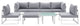 White Gray Fortuna 8-Piece Outdoor Patio Sectional Sofa Set