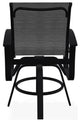Belle Isle Sling Balcony Height Outdoor Swivel Chair, Collect Charcoal/Black