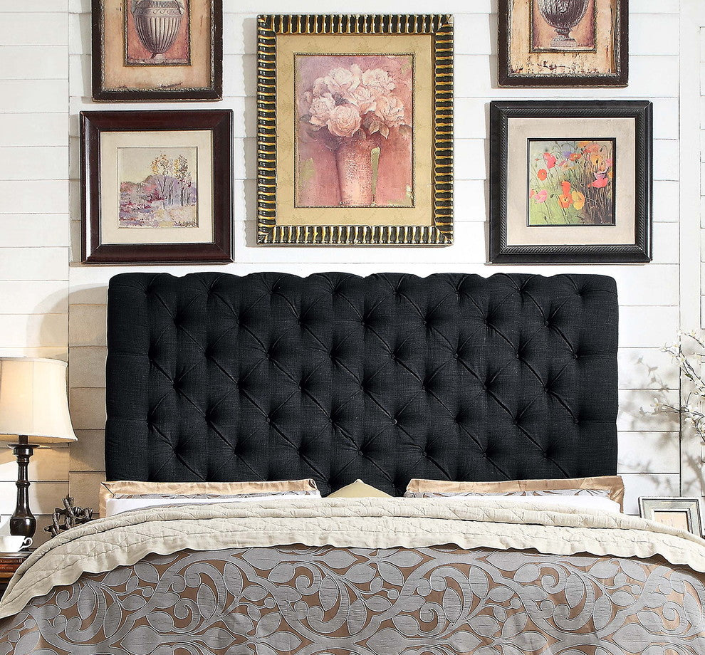 Alexis Chesterfield Tufted Upholstered Platform Bed, Queen, Charcoal