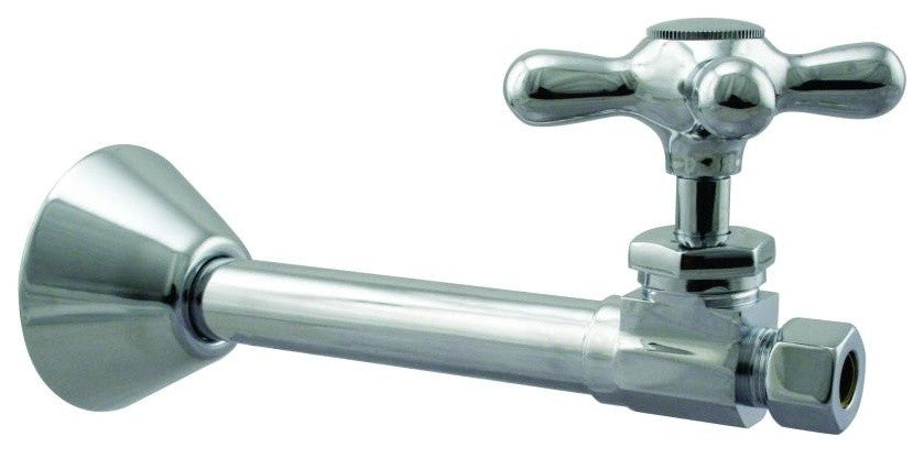 Straight Stop - 1/2" Copper Sweat X 3/8" Od Comp. In Polished Chrome