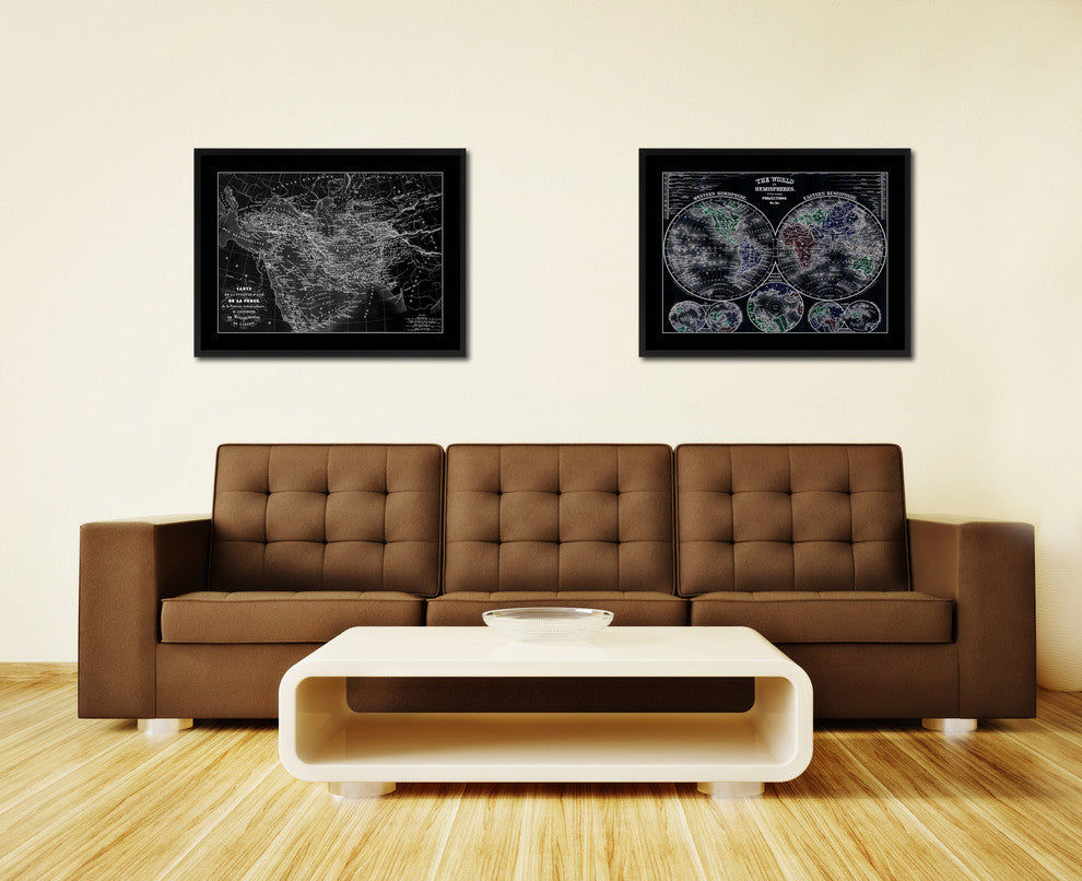 Persia Arabia Iraq Iran Vintage Monochrome Map Canvas, 28"x37"