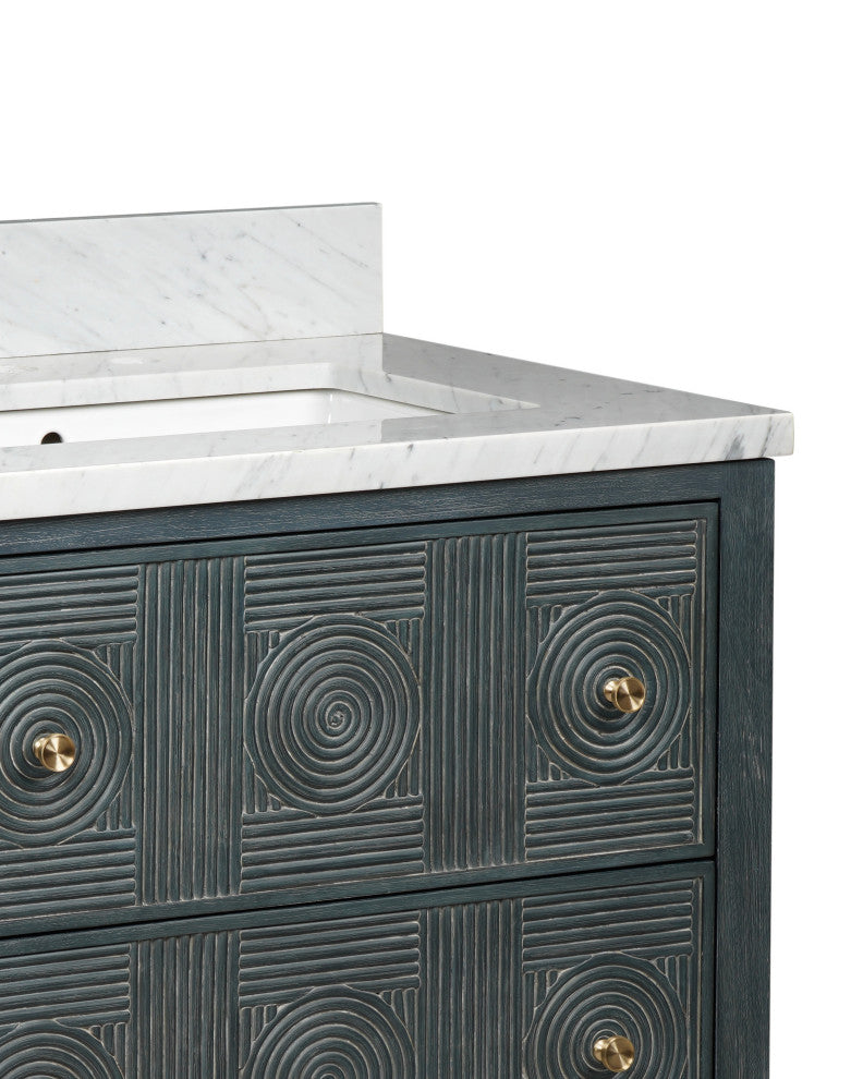 Santos 28" Vintage Navy Vanity with Rectangular Undermount Sink