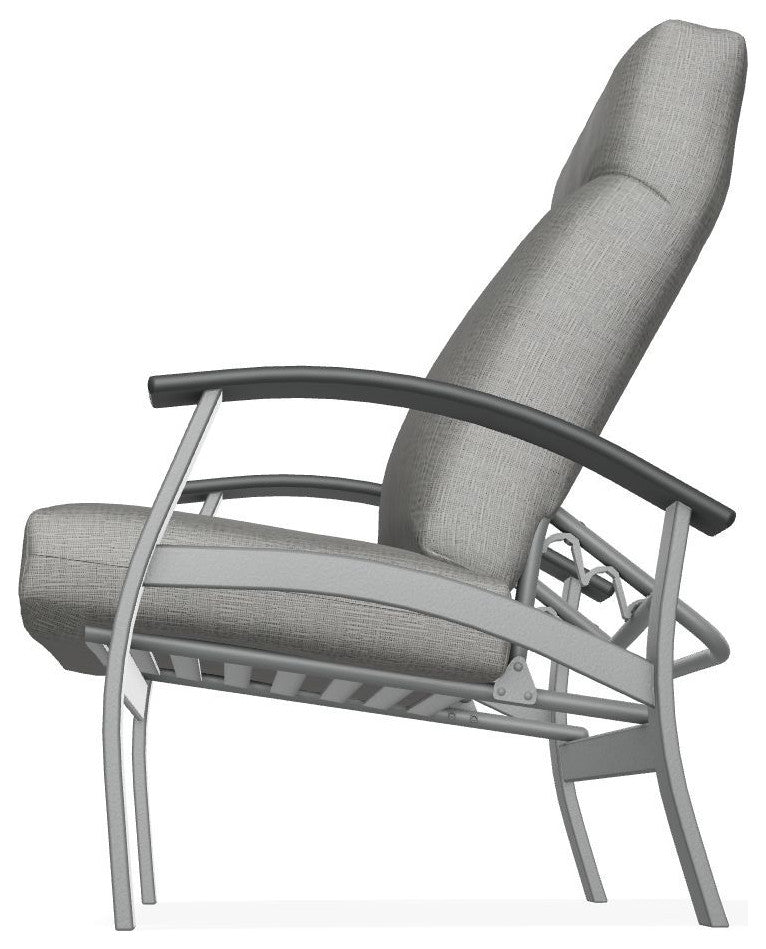Belle Isle Cushion Outdoor Adjustable Back Chair, Grasscloth Cloud/Graphite